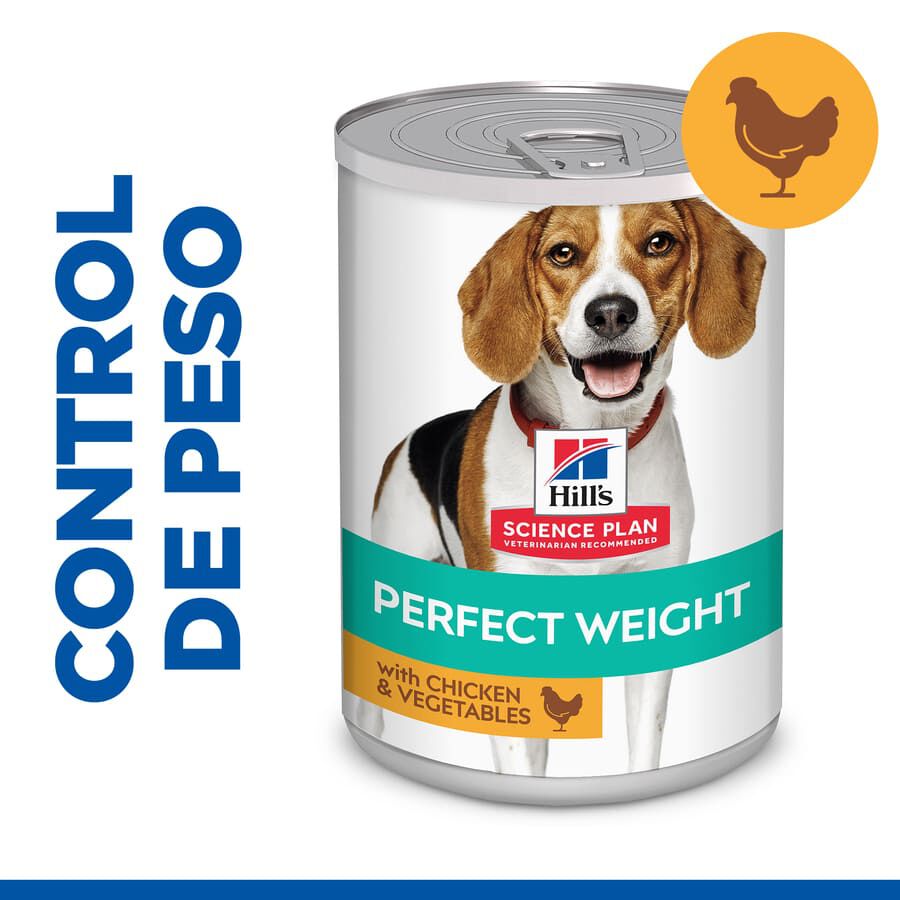 Hill's Adult Perfect Weight Pollo y Vegetales lata para perros